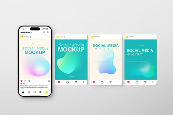 Fluid Neon Social Media Mockup