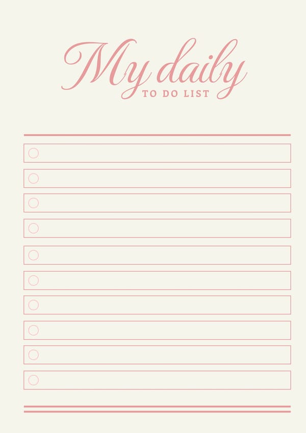 Girly To Do List