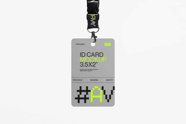Minimalist Vertical ID Card Mockup