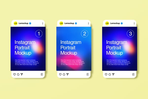 Gradient Instagram Portrait UI Mockup