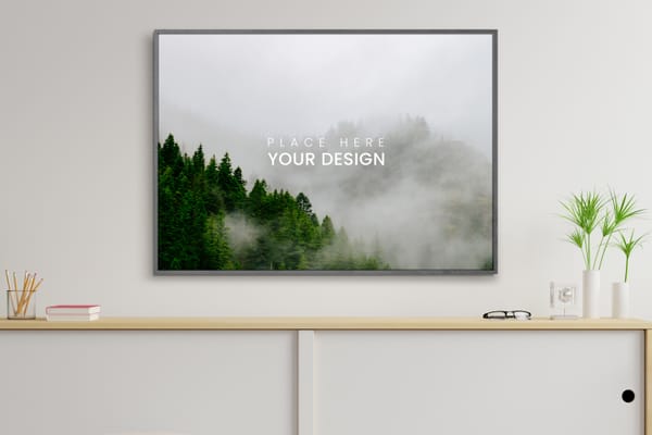 Interior Frame Wood Mockup