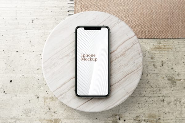 Iphone Mockup On Circle Marble