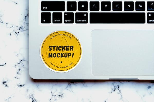 Laptop Sticker Mockup