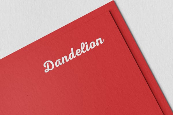 Dandelion Red Paper Logo Mockup