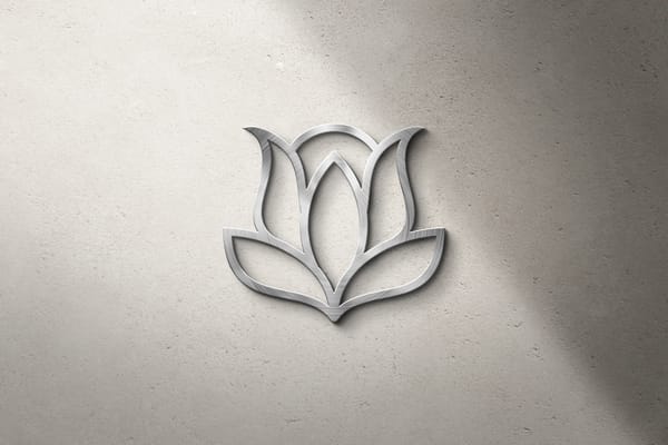 Brushed Metal Logo Mockup with Shadow Effect