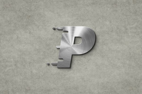 Metal Logo Mockup on Wall Texture