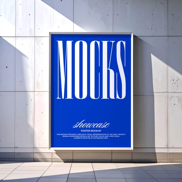 Minimal Frame Poster Mockup with Shadow