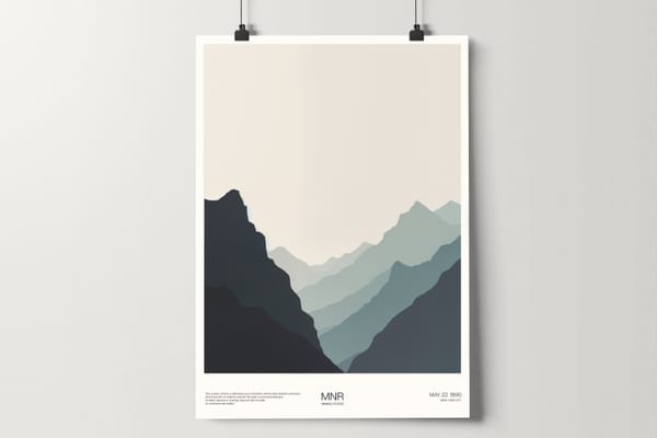 Minimal Hanging Poster Mockup on Dark Background