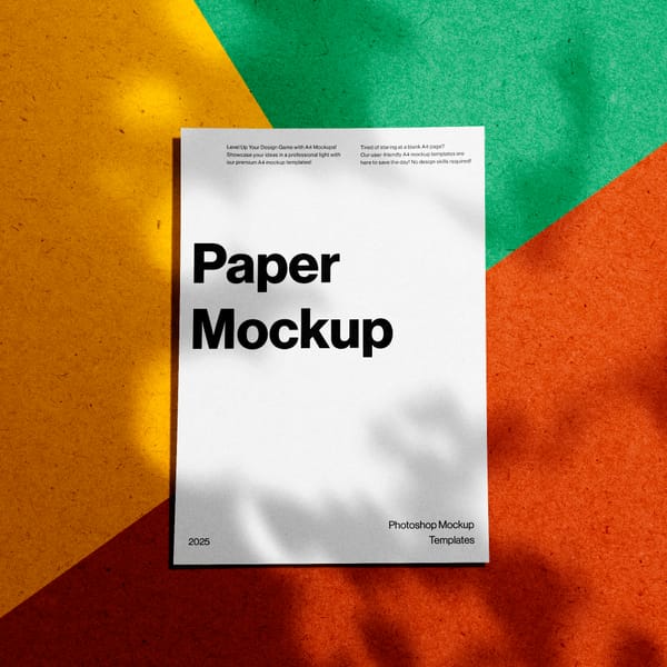 Retro Bold Paper Mockup