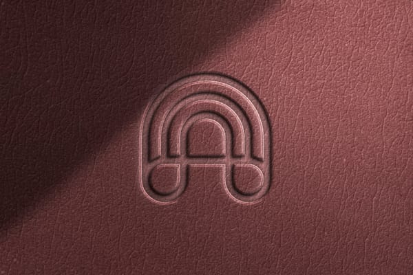 Red Leather Logo Mockup