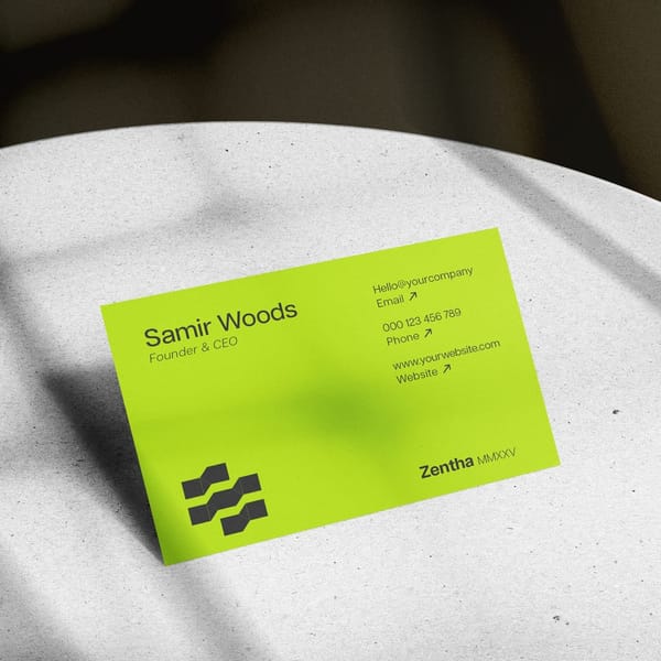 Simple Business Card Mockup On table