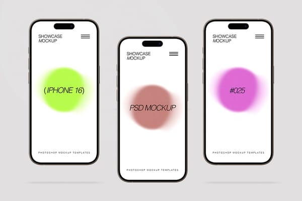 Minimal iPhone 16 Mockup Set
