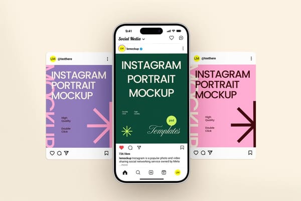 Instagram Portrait Post UI Mockups