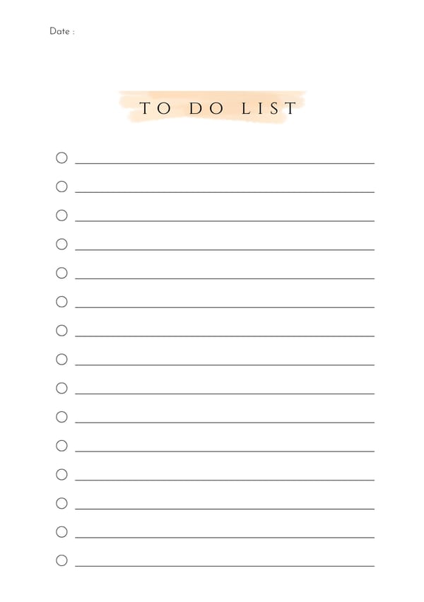Simple Watercolor To Do List