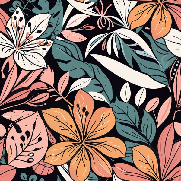 Tropical Garden Floral Pattern
