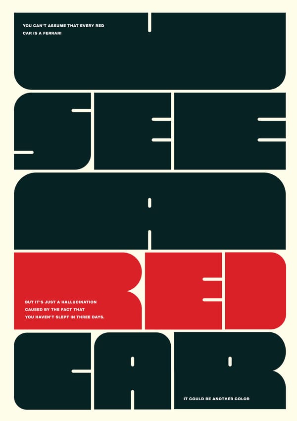 U See Red Car Poster