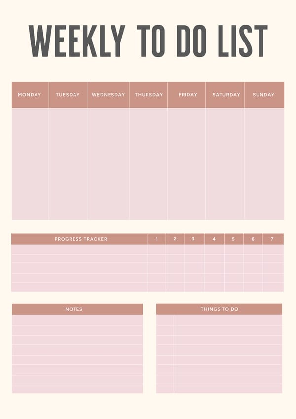 Weekly To Do List