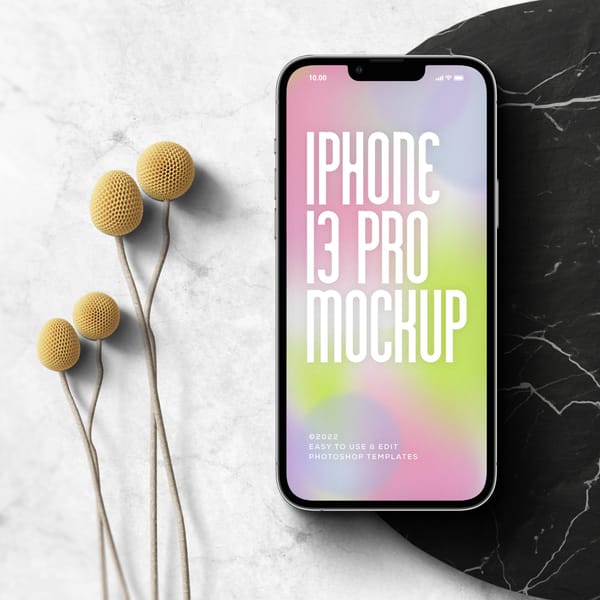 iPhone 13 Pro Mockup With Marble