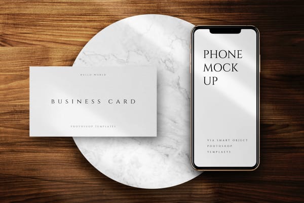 iPhone X and Business Card Mockup