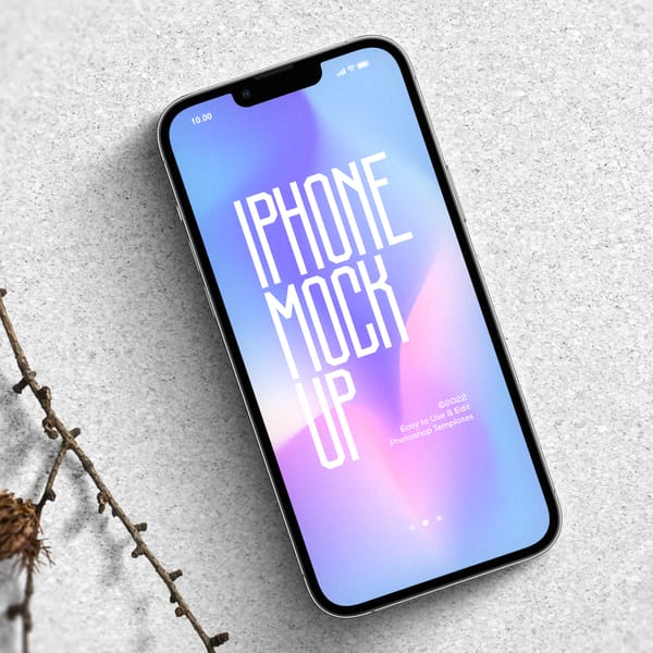 iphone Mockup on Gradient Screen