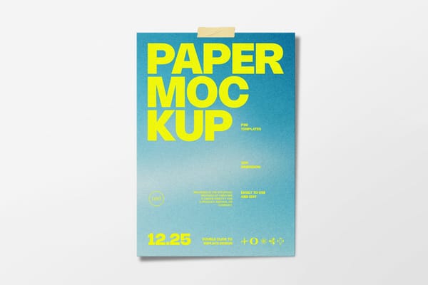 Modern Poster Mockup with Shadow Effect
