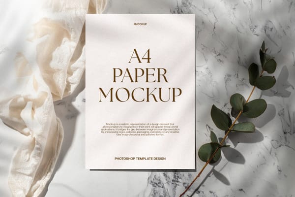 A4 Paper Mockup