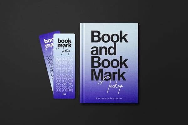 Book Mockup and Book Mark Mockup