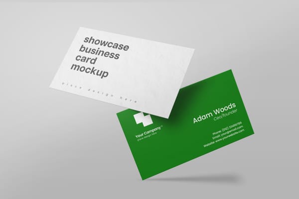 Modern Business Card Mockup with Shadow