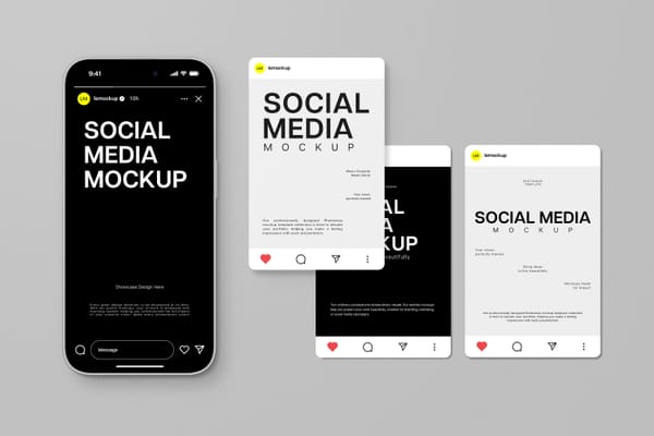 Monochrome Social Media Mockup