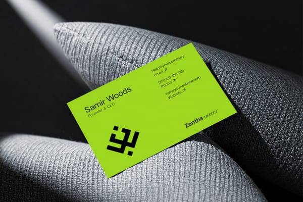 Creative Business Card Mockup on Sofa