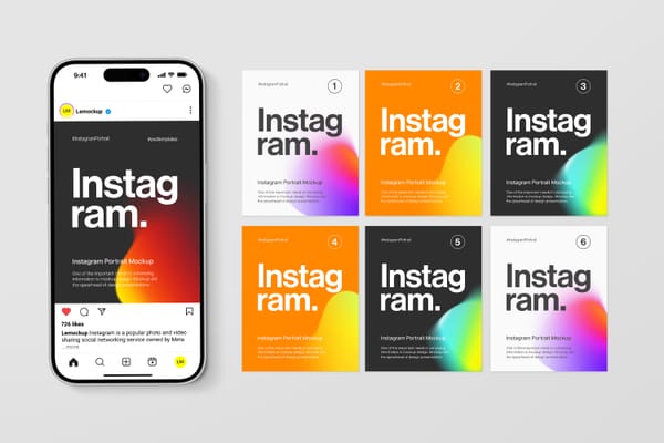 Creative Instagram Post Portrait UI Mockup