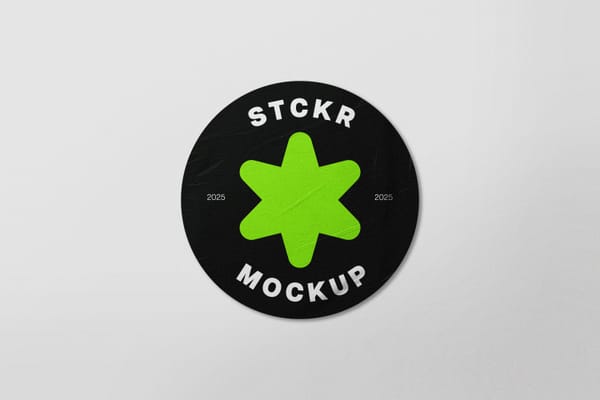 Dark Star Shape Sticker Mockup