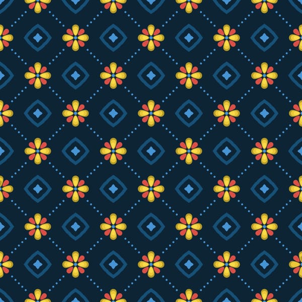 Luminous Petal Diamond Pattern
