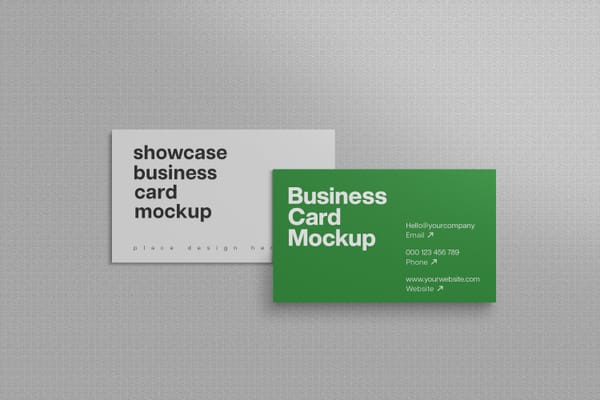 Modern Business Card Mockup on Fabric Background