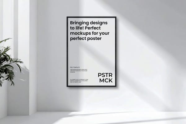 Minimal Poster Frame Mockup with Shadows