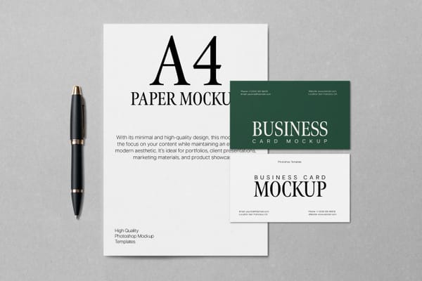 Minimal Stationery Mockup Scene