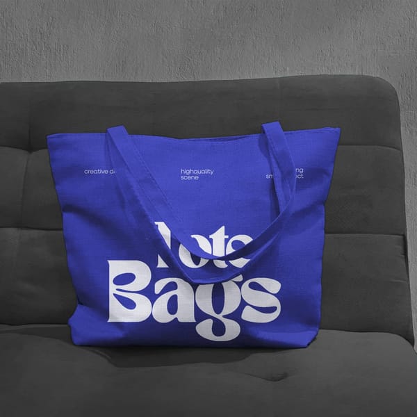Minimal Totebag Mockup On Sofa