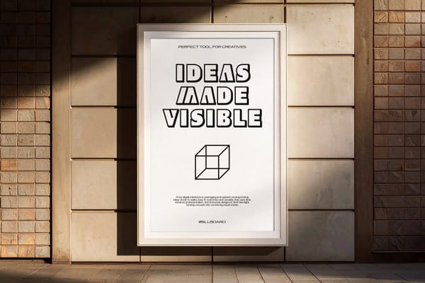 Modern White Frame Billboard Mockup