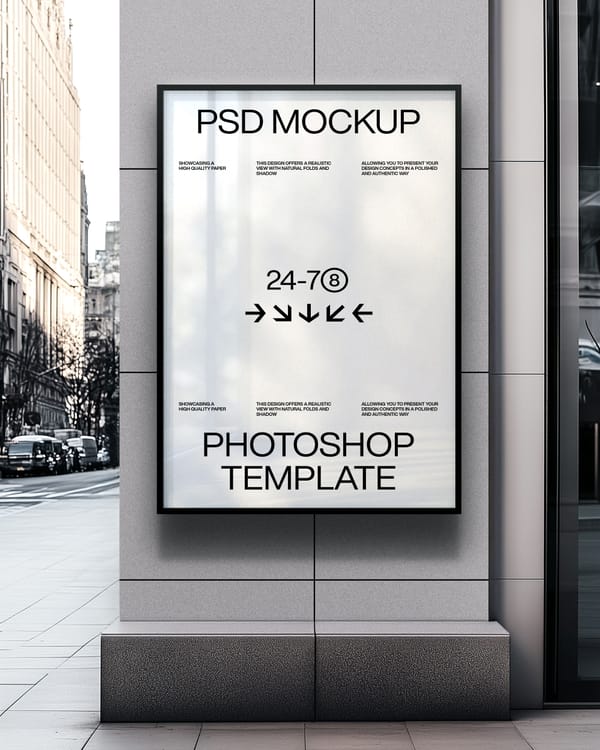 Poster Billboard Mockup on Street