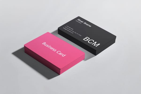 Professional Business Card Mockup on Gray Background