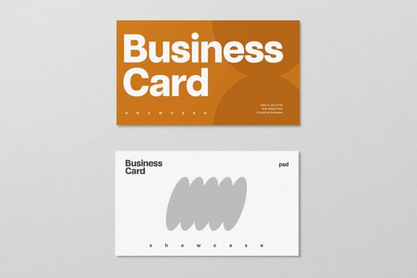 Realistic Business Card Mockup on Textured Background
