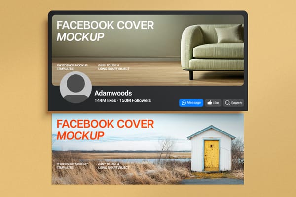 Realistic Facebook Profile Cover Mockup