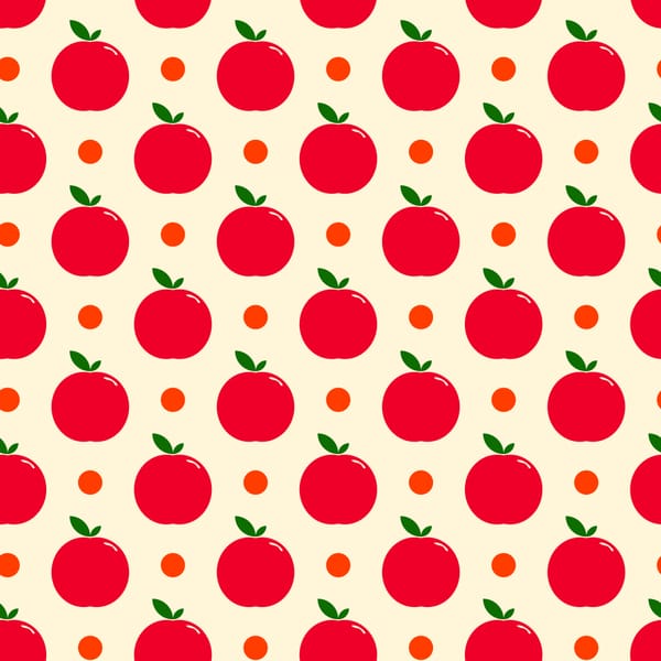 Red Apple Seamless Pattern