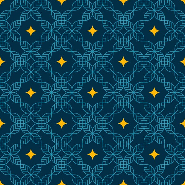 Royal Blue Star Mosaic Pattern