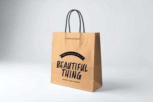 Elegant Kraft Shopping Bag Mockup