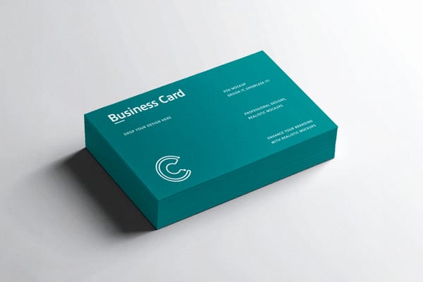Stacked Business Card Mockup on Clean Background