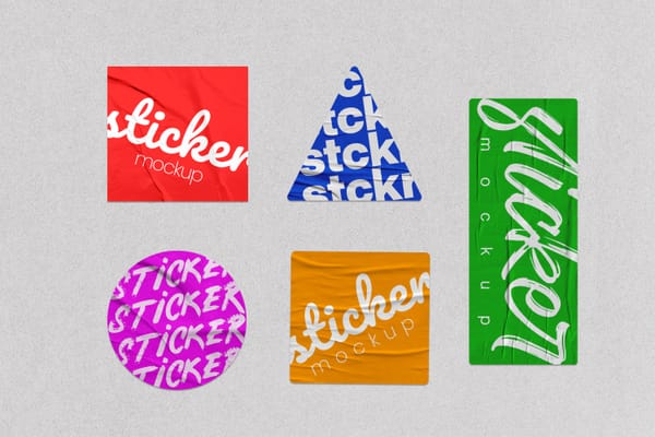 Sticker Mockup Collection Set