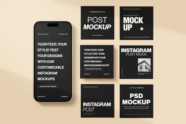 Minimalist Instagram Mockup for Stories and Posts