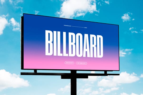 Urban Billboard Mockup with Gradient Display