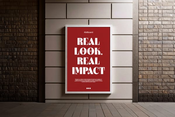 Realistic Vertical Poster Billboard Mockup